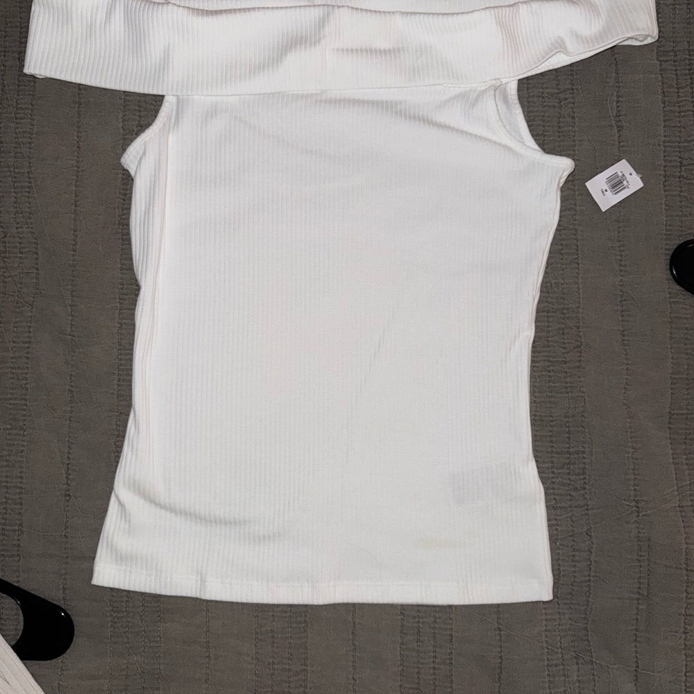 Old Navy White Ribbed Tank Top